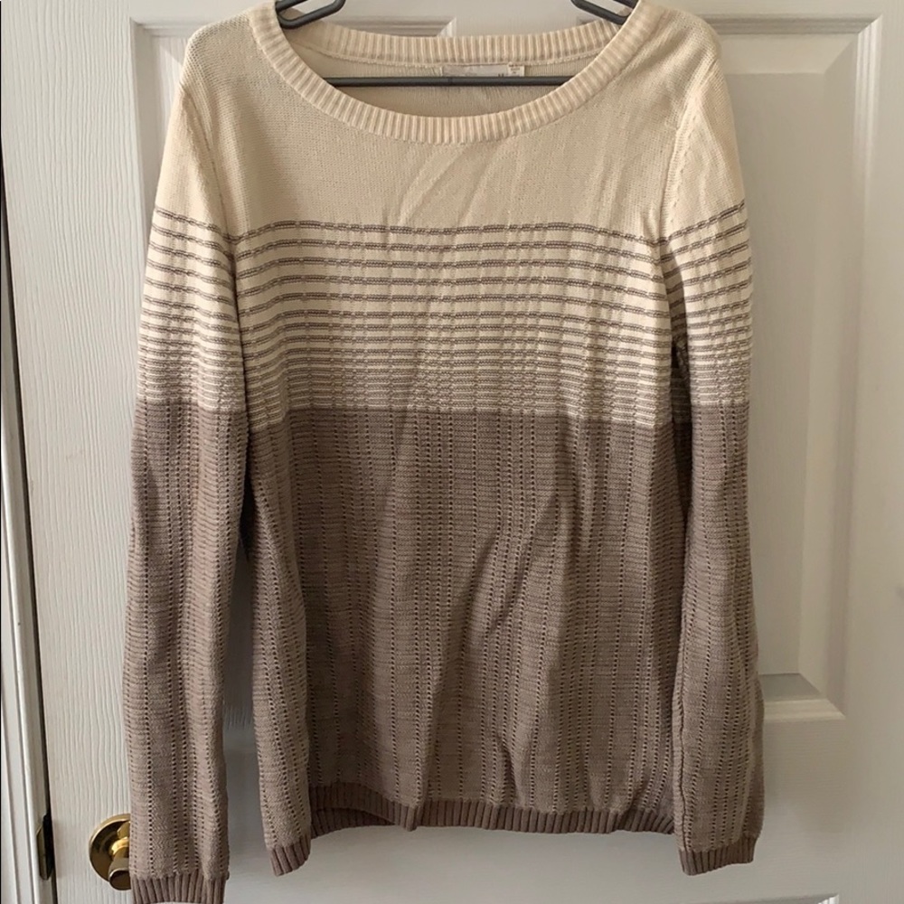 Prana Cream and Oatmeal Knit Sweater